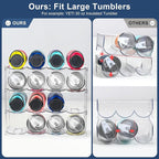 LARGER Compartment - 4 Tier Stackable Water Bottle Organizer Holder - for Stanley 40oz & Others' Large Tumbler - Clear Wine Rack, 16 Cup Bottle Holder for Cabinet Home Countertop Fridge Pantry Shelf