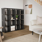 Mavivegue Bookshelf,16 Cube Storage Organizer,Book Shelf Organizer,Tall Bookcase,Black Cube Shelf Cubbies Closet Storage Shelves for Bedroom,Living Room,Home,Office, 16-Grid