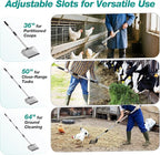 Adjustable Chicken Poop Scooper, Heavy Duty Stainless Steel Chicken Rake with 3-Slot Pole, Multi-Use Pet Waste Shovel & Hay Scooper - 36"/50"/64" Length