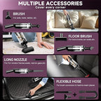 dormzie Handheld Vacuum Cordless, 16000Pa Powerful Suction, Lightweight at 1.3 lbs, Type-C Charge, Multiple Accessories, Rechargeable Car Vacuum Cleaners for Home Office Pet