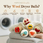 Fluff Ewes Wool Dryer Balls 6 Pack Premium New Zealand Wool Laundry Balls for Dryer, No Static Dryer Balls Laundry Reusable, XL Wool Dryer Balls Cute, Baby Dryer Balls for Dryers - Fun in The Sun