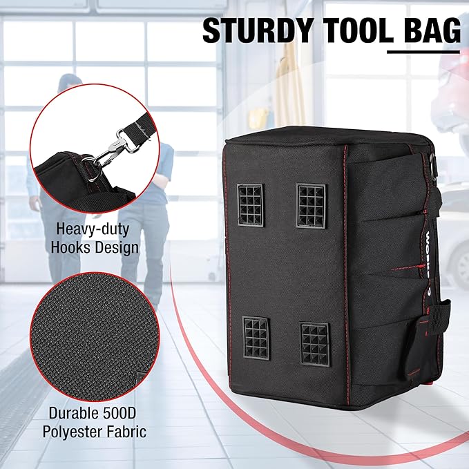 Workpro 12-inch Close Top Wide Mouth Storage Tool Bag, W081020A