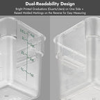 CURTA 4 Pack Food Storage Containers with Blue Lids - NSF Listed Commercial Grade in 18.0 Qt - Square, Clear, Polycarbonate