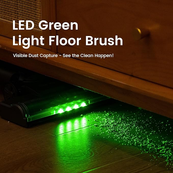 Cordless Vacuum Cleaner, 40KPA/35Mins, Green LED Light, Lightweight Stick Vacuum Self-Standing, Vacuum Cleaners for Home Handheld Vacuum for Pet Hair, Carpet, and Hard Floors, U8