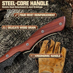 Purple Dragon Camping Hatchet Axe with Sheath - 14" Hand Forged Survival Hatchet for Wood Chopping, Splitting & Carving, Bushcraft Axe for Outdoor & Garden Work with Full Tang Wood Handle, Men's Gift