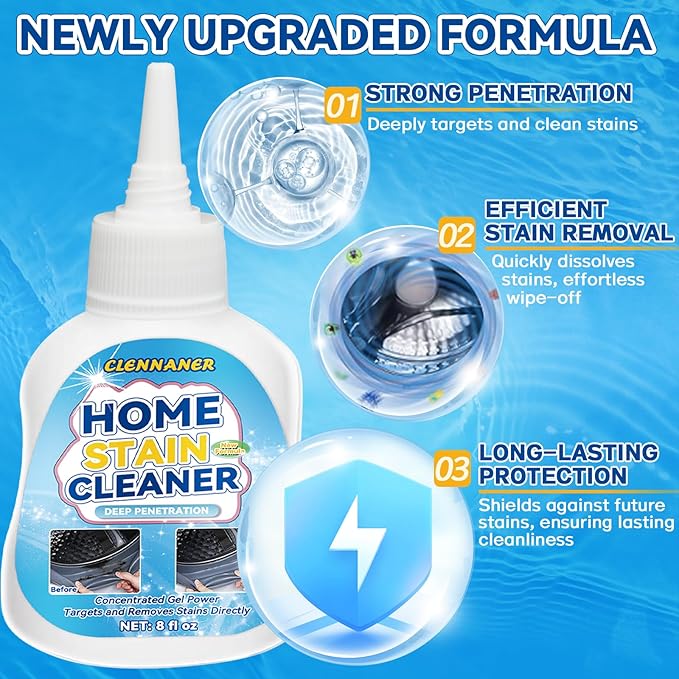 Mold Stain Cleaner Gel, 8 Fl oz All-Purpose Gel for Home Use on Washing Machine Gasket, Bathroom Grout, Sink, Shower, Caulk, and Front Loader Seal