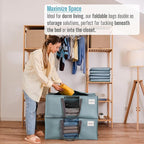 VENO 2 Pack Moving Bags for College, Heavy-Duty Storage Totes, Moving Boxes and Wardrobe Packing Supplies Alternative - Extra Large Durable Laundry Bags for Clothes (Light Blue Matte, 2 Pack)