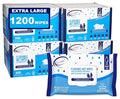 Air Jungles Flushable Wipes 1200 Wipes, Extra Large 7"x7", Fresh Scent Wet Wipe, Moisturizing with Aloe Vera & Vitamin E, for Adults and Babies