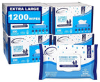 Air Jungles Flushable Wipes 1200 Wipes, Extra Large 7"x7", Fresh Scent Wet Wipe, Moisturizing with Aloe Vera & Vitamin E, for Adults and Babies