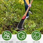 2 Pcs Bush Axe Ditch Bank Blade with Wood Handle Bushcraft Axe Branch Garden Tool 16-inch Head with 40-inch Handle for Garden Yard