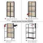 Crofy No Assembly Folding Bookshelf for Living Room, 3 Tier Black Collapsible Book Shelf for Home Office, Portable Bookcase Storage Organizer