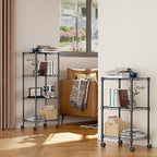 4-Shelf Adjustable Heavy Duty Steel Wire Rack, Adjustable Storage Shelving Unit with Wheel for Kitchen, Garage, Laundry Black 11.8" D x 17.7" W x 40.8" H