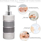 Zahari Home 4pc Modern Line Modern Bathroom Accessories Set Modern Soap Dispenser, Tumbler, Tooth Brush Holder and Dish Soap Holder Luxury Contemporary Grey Decor Unique Design Luxury Bath Set