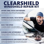 Clearshield Windshield Repair Kit - Window Rock Chip Repair Kit - Cracked Windshield Repair Kit - Auto Glass Repair Kit for 1000+ Repairs
