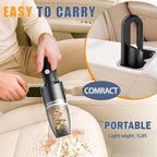 Handheld Car Vacuum Portable Cordless, Dust Buster Rechargeable High Power Suction, Mini Hand Held Vacuum Cleaner with Washable HEPA Filter, Multi-Nozzles, Lightweight Hand Vacuum for Car Home Office