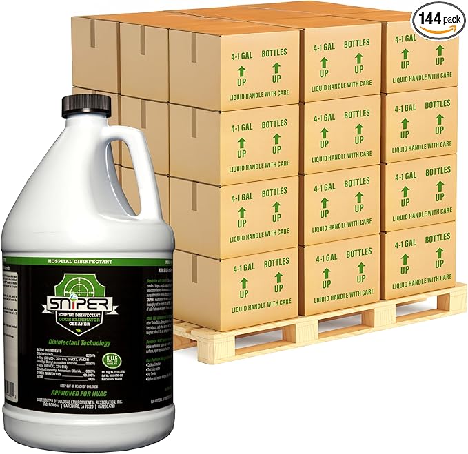 SNiPER Hospital Disinfectant, Odor Eliminator & All-Purpose Cleaner, 1 Gallon, Pallet of 144 Gallons