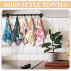 36 Count Reusable Cleaning Cloths Washable Cotton Kitchen Towels for Home(Bird Style,Multicolor)
