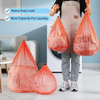 4Pcs Mesh Laundry Bags Washing Machine Mesh Wash Bags for Clothes,Underwear,Lingerie, Bed Linen with Drawstring Closure Sturdy(4 Size, Orange)