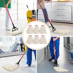 Matthew Cleaning 24oz 6Pack Cotton Floor Mop,Cotton Looped-Open String Heavy Duty String Mop Refills, Universal Headband Blend,Mop Head Replacement for Home, Industrial and Commercial Use(White)
