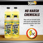 Instant Power Disposal and Drain Cleaner – Liquid Enzyme Clog Remover, Cleans and Deodorizes, Removes Drain Blockages, Fresh Lemon Scent 33.8 Fl oz, 1 Liter 4 Pack