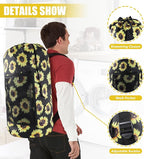 Laundry Bag Backpack, Extra Large Travel Laundry Bag with Mesh Pocket & Adjustable Shoulder Straps,Dirty Clothes Travel Bag for College Students Dorm,Apartment(Sunflower)