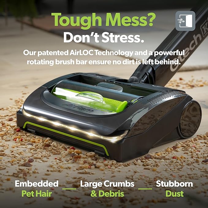 Gtech AirRAM 2 K9 Cordless Vacuum Cleaner with Scented Cartridges - Removes Tough Pet Hair - Perfect for Carpet and Hardwood Floors - Rechargeable 22v Li-ion Battery - Lightweight (7 lbs.)