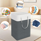 TasticTotes laundry basket 3-Pack, laundry hamper, Hamper with handles, collapsible laundry baskets, Waterproof dirty clothes hamper, Towel Storage for Home or Dorm, 88L-Grey