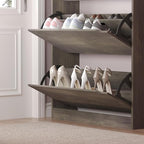 BORNOON Shoe Cabinet with 3 Flip Drawers, Hidden Wood Shoe Cabinet,Freestanding Shoe Storage Cabinet for Entryway Hallway