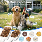 Food Scoop 2 PACK,2 Cup Capacity Dog Food Scoop With Measuring Lines For Dog, Puppy and Cat Coffee Bean Scoop, Flour Scoop (Small & Large White)