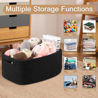 Large Storage Basket for Organizing, Woven Rope Basket for Shelves, Closet Organizer Bins for Clothes, Blanket, Toys, Baby Nursery Storage, 17.7" x 13" x 7.87", 2 Packs Black