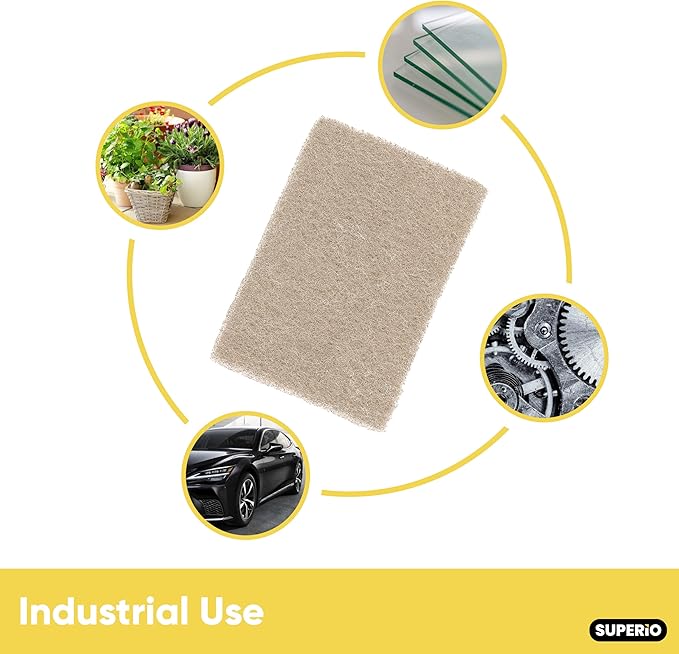 Superio Scouring Pad Pack of 36 - Non-Scratching Natural Sisal Cleaning Scrub Pads, Eco-Friendly Resuable Kitchen Scrubbing Pads