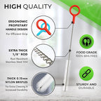 Heavy Duty Cleaning Brushes Set of 4 - Extra Long Straw Cleaners for Metal and Plastic Reusable Drinking Straws, to Clean Small Spaces, Sippy Cups, Water Bottles - Sturdy Hard Brush Bristles