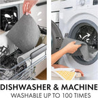 SUPERSCANDI 6 Pack Swedish Dishcloths for Kitchen - 100% Biodegradable & Compostable Reusable Paper Towels Washable, Food-Safe & Without Plastic - Dish Rags Suitable for Any Surface, Black