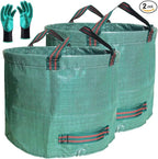 Professional 2-Pack 137 Gallon Lawn Garden Bags Large (D34,H34 inch) Yard Waste Bags w/Gardening Gloves for Big Leaf Bag,Yard Debris,Waste Container,Lawn Trash,Grass Clippings Bag,Weed Bags 4 Handles