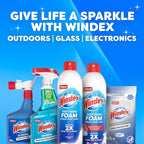 Windex Fast Shine Foam Glass Cleaner Supplies, No-Drip Window & Mirror Aerosol Spray, Streak-Free, Removes Fingerprints, Dust, Dirt & Smoke Film, Grapefruit Scent, 19 oz