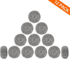 12Pack Upgraded Steel Wool Scrubbers - Premium Stainless Steel Scrubber, Metal Scouring Pads, Steel Wool Pads, Kitchen Cleaner, Heavy Duty Cleaning Supplies - Especially for Tough Cleaning