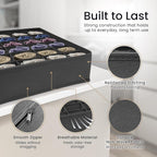 Reli. Sock Organizer (14 Pack) | 132 Cell Underwear Organizer | Drawer Dividers for Underwear, Sock, Tie, Bras, Clothing, Baby Clothes | Foldable Fabric Storage Bins for Drawer, Closet, Dresser (Gray)