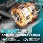 Cordless Vacuum for Makita Battery, 5 in 1 Lightweight Handheld Vacuum Cleaner with 500W Powerful Motor, 46 CFM Portable Hand Vacuum with Filtration HEPA for Floor, Carpet(Battery Not Included)