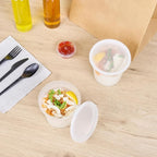 Restaurantware-Asporto 24 Ounce To Go Boxes, 100 Microwavable Round Soup Containers - Clear Plastic Lids Included, Do Not Contain BPA, Clear Plastic Soup Containers, Disposable