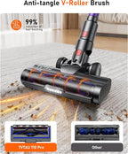 Cordless Vacuum Cleaner, 580W 50KPA 70Mins Upgraded Stick Vacuum Cleaners for Home, Wireless Vacumm with Self-Standing and Touch Screen, Anti-Tangle Brush for Hardwood Floor/Carpet/Pet Hair