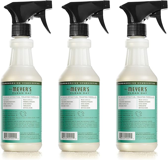 MRS. MEYER'S CLEAN DAY All-Purpose Cleaner Spray, Basil, 16 fl. oz - Pack of 3