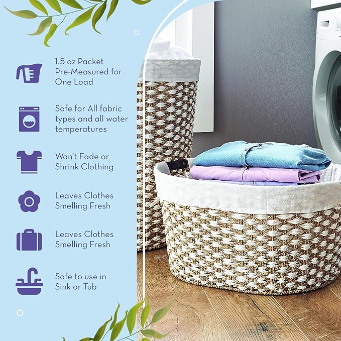 Travel Well Laundry Detergent Powder Packets - TSA-Approved Hotel & Bulk Laundry Detergent Pack - Individually Packaged Paraben-Free Stain Remover Packets - Pack of 100, 1.5 Oz