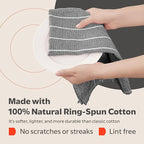 Zeppoli Classic Kitchen Towels - 6 Pack 100% Natural Cotton Towel Set, Reusable Wash Cloths, Absorbent Dish Towels, Machine Washable Hand Towels, Kitchen Essentials, 20" x 28" - Black VAR