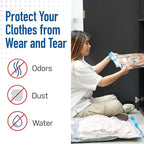 5 Pack Jumbo Vacuum Storage Bags for Comforters, Blankets & Clothes – Jumbo Vacuum Sealed Compression Bags with Hand Pump – Space Saver Storage Bags for Bedding, Moving, Travel & Organization