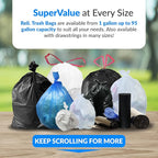 Reli. Easy Grab Trash Bags, 55-60 Gallon (150 Count) (Clear) - Star Seal Super High Density Rolls - Heavy Duty Can Liners, Garbage Bags, Bulk Bags - 50, 55, 60 Gallon Capacity