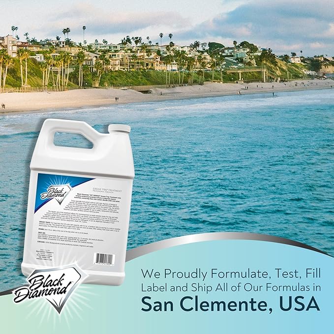 Black Diamond Stoneworks GET SERIOUS Grease Trap Treatment. Commercial Enzyme Drain Opener, Odor Control, Enzyme for Grease Trap Cleaner, and Maintenance. Eliminates Build-Up, Odor, and drain grease.