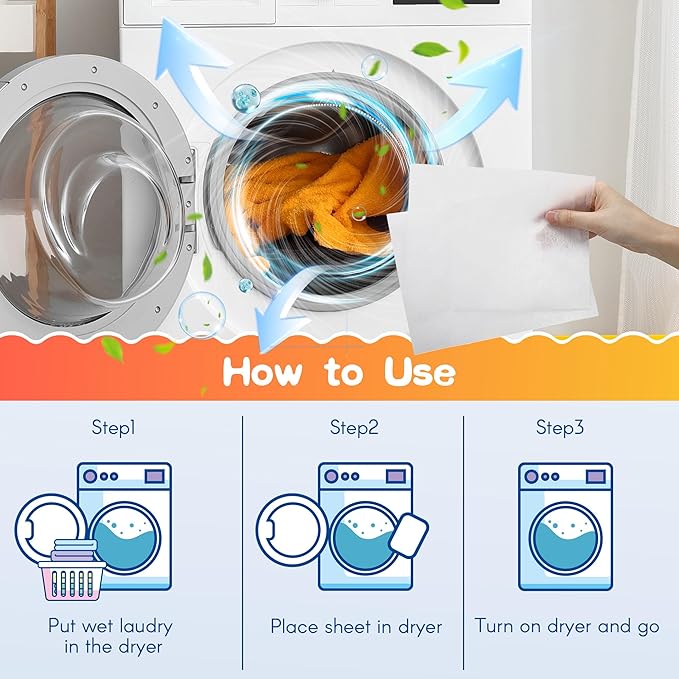 Pet Hair Remover for Laundry, Lint Dryer Sheets, 3 X Pet Hair Fighters, Reduces Static, Adds Softness(Unscented,200 Count)