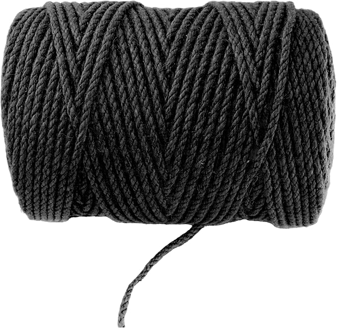 4mm x 500 Feet Black Jute Rope, Twine for Gardening Tomato Climbing Plant Tie Floristry Crafts Gift Wrapping Packing Decor