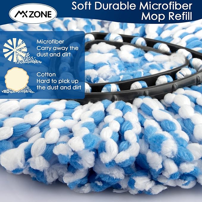 Spin Mop Replace Head for O Ceda Spinning EasyWring Rinse Clean Mop Refill, Mop Head Replacement fit 2 Tank System Mop Bucket, Microfiber, 2 Packs