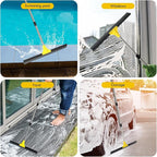 Floor Squeegee for Concrete and Tile Cleaning, 30'' Heavy Duty Rubber Wiper with 60'' Long Adjustable Handle Water Scraper for Bathroom Shower Glass Garage Glass Window(Yellow